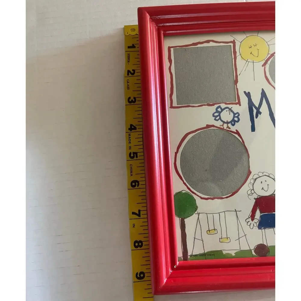 New‎ Mommy and Me Collage Wood  Picture Red Frame